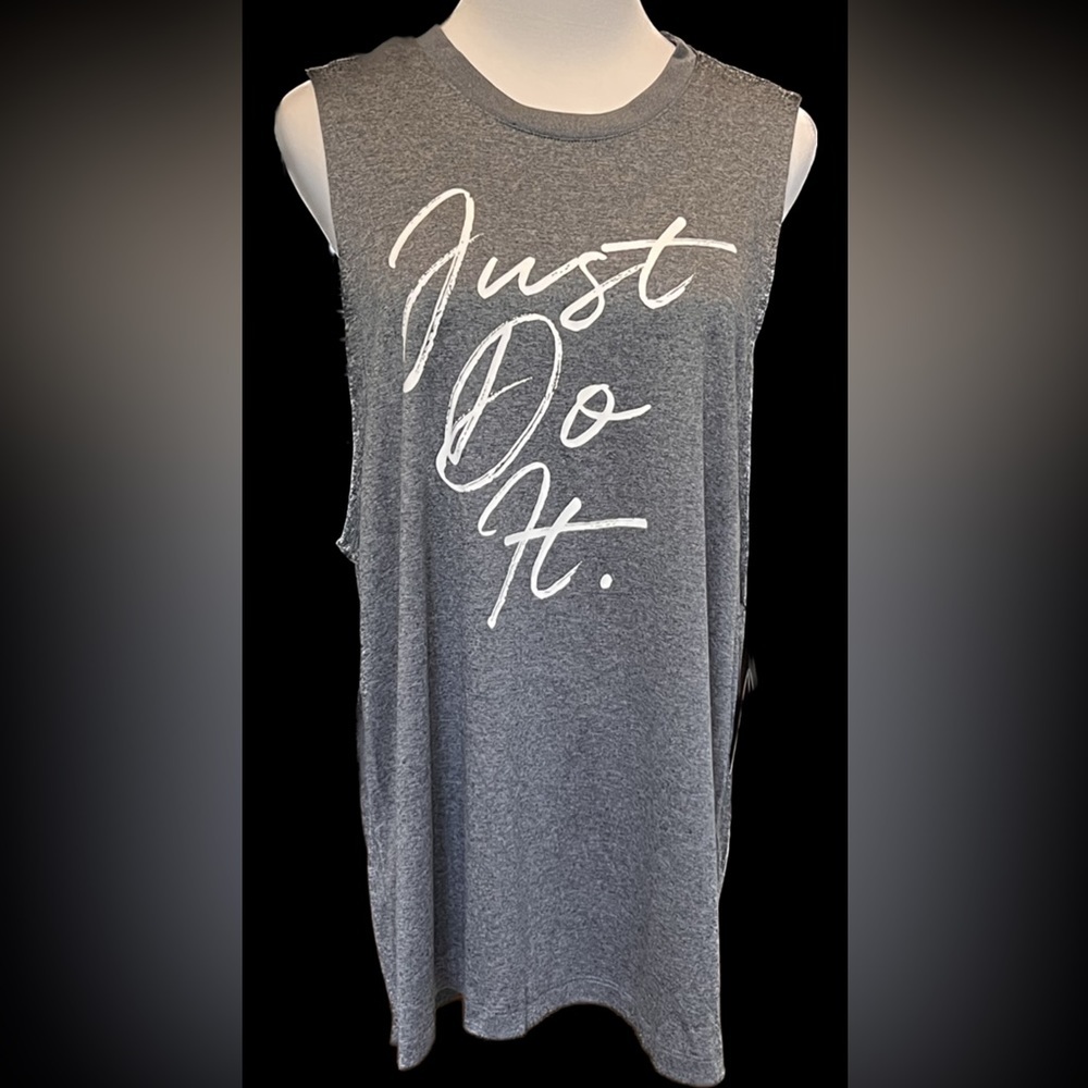 NWT Nike Womens Just Do It Running Fitness Muscle Tank Gray - Picture 1 of 3